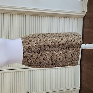 Snakeskin woven print pencil skirt